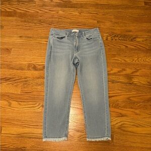 J. Jill Cropped Light Blue Women's Jeans with Frayed Hem